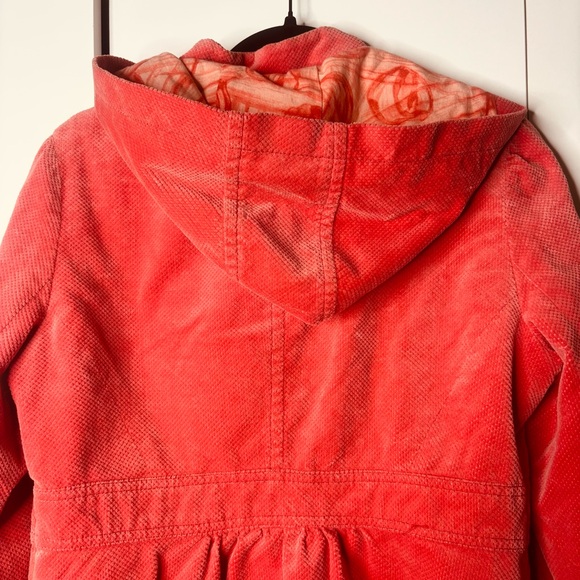 Idra Coral corduroy Hooded Pea Coat - Picture 5 of 9